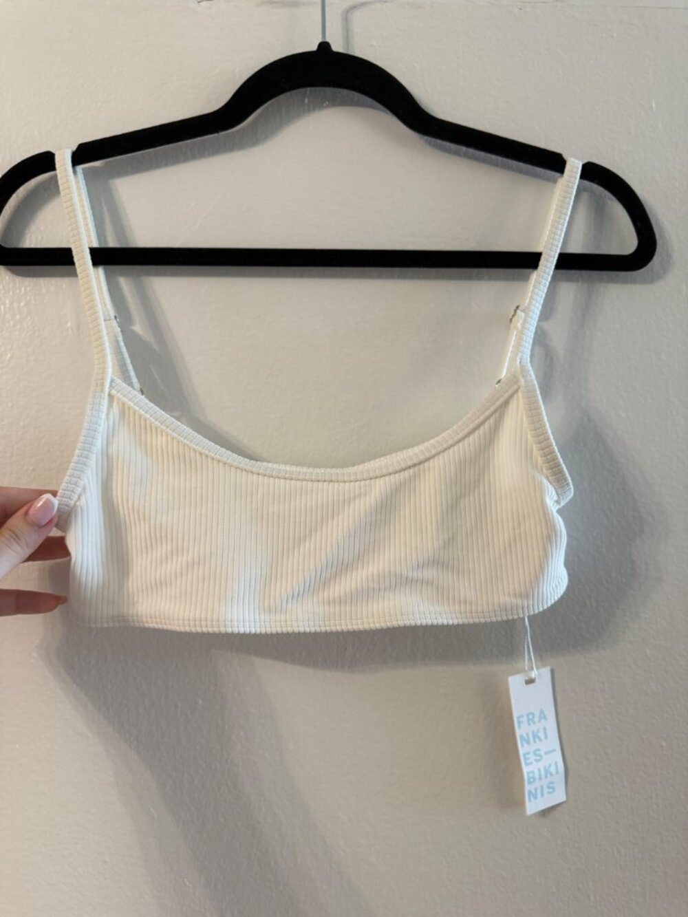 Frankie's Bikinis white ribbed top ONLY! NWT size M medium